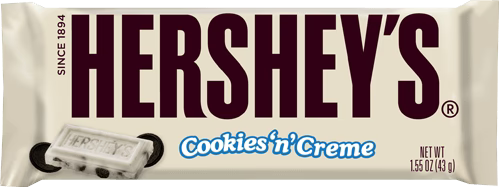 Hershey's Cookies n Creme Bar 1.55 oz (36 Bars Per Box)